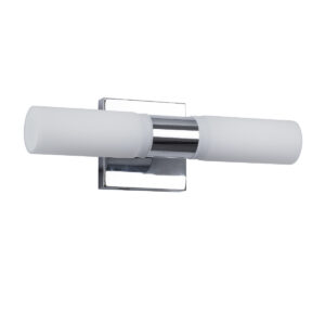 GloboStar® ANAIS 60410 Μοντέρνο Φωτιστικό Τοίχου – Απλίκα Καθρέπτη Μπάνιου – Πίνακα 2 x G9 270° AC 220-240V IP44 Μ34 x Π12 x Υ11cm – Χρώμιο Νίκελ – 5 Χρόνια Εγγύηση