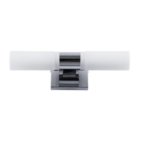 GloboStar® ANAIS 60410 Μοντέρνο Φωτιστικό Τοίχου – Απλίκα Καθρέπτη Μπάνιου – Πίνακα 2 x G9 270° AC 220-240V IP44 Μ34 x Π12 x Υ11cm – Χρώμιο Νίκελ – 5 Χρόνια Εγγύηση