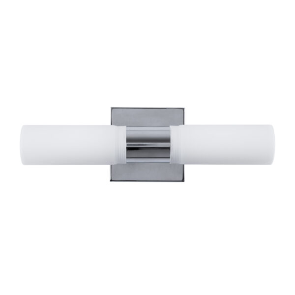 GloboStar® ANAIS 60410 Μοντέρνο Φωτιστικό Τοίχου – Απλίκα Καθρέπτη Μπάνιου – Πίνακα 2 x G9 270° AC 220-240V IP44 Μ34 x Π12 x Υ11cm – Χρώμιο Νίκελ – 5 Χρόνια Εγγύηση