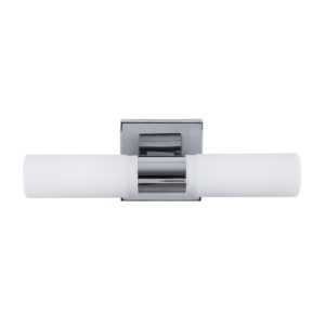 GloboStar® ANAIS 60410 Μοντέρνο Φωτιστικό Τοίχου – Απλίκα Καθρέπτη Μπάνιου – Πίνακα 2 x G9 270° AC 220-240V IP44 Μ34 x Π12 x Υ11cm – Χρώμιο Νίκελ – 5 Χρόνια Εγγύηση