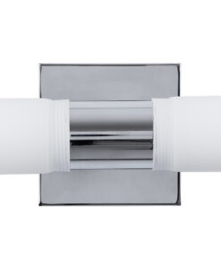 GloboStar® ANAIS 60410 Μοντέρνο Φωτιστικό Τοίχου – Απλίκα Καθρέπτη Μπάνιου – Πίνακα 2 x G9 270° AC 220-240V IP44 Μ34 x Π12 x Υ11cm – Χρώμιο Νίκελ – 5 Χρόνια Εγγύηση