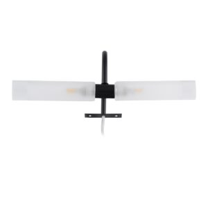 GloboStar® FLORA 60412 Μοντέρνο Φωτιστικό Τοίχου – Απλίκα Καθρέπτη Μπάνιου – Πίνακα 2 x G9 270° AC 220-240V IP44 Μ31 x Π13 x Υ12cm – Μαύρο – 5 Years Warranty