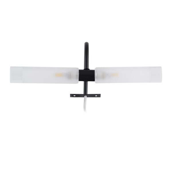 GloboStar® FLORA 60412 Μοντέρνο Φωτιστικό Τοίχου – Απλίκα Καθρέπτη Μπάνιου – Πίνακα 2 x G9 270° AC 220-240V IP44 Μ31 x Π13 x Υ12cm – Μαύρο – 5 Years Warranty