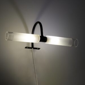 GloboStar® FLORA 60412 Μοντέρνο Φωτιστικό Τοίχου – Απλίκα Καθρέπτη Μπάνιου – Πίνακα 2 x G9 270° AC 220-240V IP44 Μ31 x Π13 x Υ12cm – Μαύρο – 5 Years Warranty