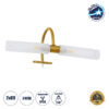 GloboStar® FLORA 60413 Μοντέρνο Φωτιστικό Τοίχου – Απλίκα Καθρέπτη Μπάνιου – Πίνακα 2 x G9 270° AC 220-240V IP44 Μ31 x Π13 x Υ12cm – Χρυσό – 5 Years Warranty