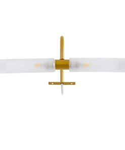 GloboStar® FLORA 60413 Μοντέρνο Φωτιστικό Τοίχου – Απλίκα Καθρέπτη Μπάνιου – Πίνακα 2 x G9 270° AC 220-240V IP44 Μ31 x Π13 x Υ12cm – Χρυσό – 5 Years Warranty