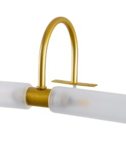 GloboStar® FLORA 60413 Μοντέρνο Φωτιστικό Τοίχου – Απλίκα Καθρέπτη Μπάνιου – Πίνακα 2 x G9 270° AC 220-240V IP44 Μ31 x Π13 x Υ12cm – Χρυσό – 5 Years Warranty