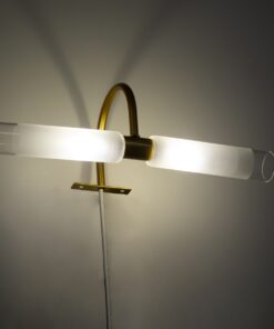 GloboStar® FLORA 60413 Μοντέρνο Φωτιστικό Τοίχου – Απλίκα Καθρέπτη Μπάνιου – Πίνακα 2 x G9 270° AC 220-240V IP44 Μ31 x Π13 x Υ12cm – Χρυσό – 5 Years Warranty