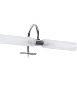 GloboStar® FLORA 60414 Μοντέρνο Φωτιστικό Τοίχου – Απλίκα Καθρέπτη Μπάνιου – Πίνακα 2 x G9 270° AC 220-240V IP44 Μ31 x Π13 x Υ12cm – Χρώμιο Νίκελ – 5 Χρόνια Εγγύηση