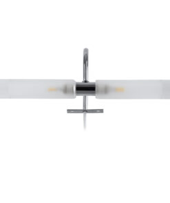 GloboStar® FLORA 60414 Μοντέρνο Φωτιστικό Τοίχου – Απλίκα Καθρέπτη Μπάνιου – Πίνακα 2 x G9 270° AC 220-240V IP44 Μ31 x Π13 x Υ12cm – Χρώμιο Νίκελ – 5 Χρόνια Εγγύηση