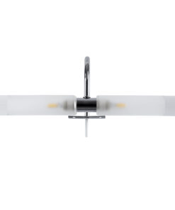 GloboStar® FLORA 60414 Μοντέρνο Φωτιστικό Τοίχου – Απλίκα Καθρέπτη Μπάνιου – Πίνακα 2 x G9 270° AC 220-240V IP44 Μ31 x Π13 x Υ12cm – Χρώμιο Νίκελ – 5 Χρόνια Εγγύηση