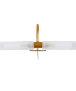 GloboStar® FLORA 60415 Μοντέρνο Φωτιστικό Τοίχου – Απλίκα Καθρέπτη Μπάνιου – Πίνακα 2 x G9 270° AC 220-240V IP44 Μ31 x Π13 x Υ12cm – Χάλκινο – 5 Years Warranty