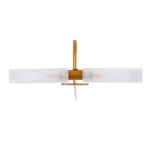 GloboStar® FLORA 60415 Μοντέρνο Φωτιστικό Τοίχου – Απλίκα Καθρέπτη Μπάνιου – Πίνακα 2 x G9 270° AC 220-240V IP44 Μ31 x Π13 x Υ12cm – Χάλκινο – 5 Years Warranty
