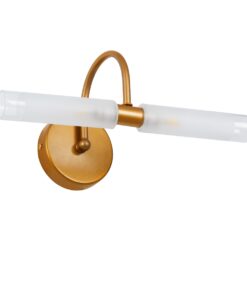 GloboStar® PAOLA 60419 Μοντέρνο Φωτιστικό Τοίχου – Απλίκα Καθρέπτη Μπάνιου – Πίνακα 2 x G9 270° AC 220-240V IP44 Μ31 x Π16 x Υ15cm – Χάλκινο – 5 Years Warranty