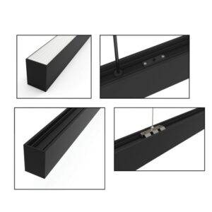 InLight Κρεμαστό φωτιστικό LED 50W 3000K από αλουμίνιο σε μαύρη απόχρωση D:180cm (6042-180-BL)