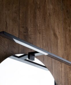 GloboStar® NINA 60420 Μοντέρνο Φωτιστικό Τοίχου – Απλίκα Καθρέπτη Μπάνιου – Πίνακα LED 12W 1400lm 120° AC 220-240V IP44 Μ60 x Π10.5 x Υ4cm – Φυσικό Λευκό 4500K – Μαύρο – 3 Years Warranty