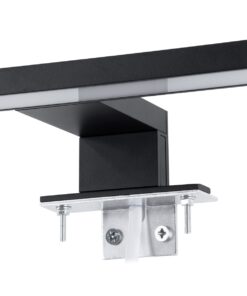 GloboStar® NINA 60420 Μοντέρνο Φωτιστικό Τοίχου – Απλίκα Καθρέπτη Μπάνιου – Πίνακα LED 12W 1400lm 120° AC 220-240V IP44 Μ60 x Π10.5 x Υ4cm – Φυσικό Λευκό 4500K – Μαύρο – 3 Years Warranty