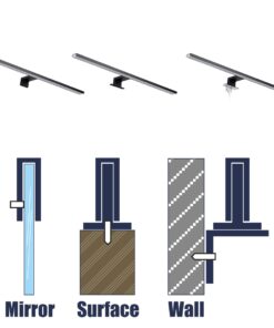 GloboStar® NINA 60420 Μοντέρνο Φωτιστικό Τοίχου – Απλίκα Καθρέπτη Μπάνιου – Πίνακα LED 12W 1400lm 120° AC 220-240V IP44 Μ60 x Π10.5 x Υ4cm – Φυσικό Λευκό 4500K – Μαύρο – 3 Years Warranty