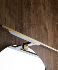 GloboStar® NINA 60421 Μοντέρνο Φωτιστικό Τοίχου – Απλίκα Καθρέπτη Μπάνιου – Πίνακα LED 12W 1400lm 120° AC 220-240V IP44 Μ60 x Π10.5 x Υ4cm – Φυσικό Λευκό 4500K – Χρυσό – 3 Years Warranty