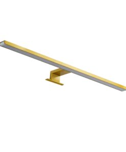 GloboStar® NINA 60421 Μοντέρνο Φωτιστικό Τοίχου – Απλίκα Καθρέπτη Μπάνιου – Πίνακα LED 12W 1400lm 120° AC 220-240V IP44 Μ60 x Π10.5 x Υ4cm – Φυσικό Λευκό 4500K – Χρυσό – 3 Years Warranty