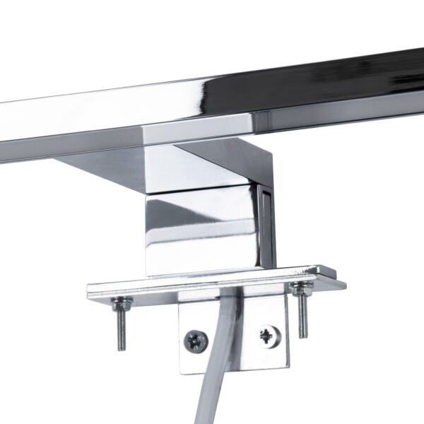 GloboStar® NINA 60422 Μοντέρνο Φωτιστικό Τοίχου – Απλίκα Καθρέπτη Μπάνιου – Πίνακα LED 12W 1400lm 120° AC 220-240V IP44 Μ60 x Π10.5 x Υ4cm – Φυσικό Λευκό 4500K – Χρώμιο Νίκελ- 3 Years Warranty