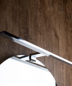 GloboStar® NINA 60422 Μοντέρνο Φωτιστικό Τοίχου – Απλίκα Καθρέπτη Μπάνιου – Πίνακα LED 12W 1400lm 120° AC 220-240V IP44 Μ60 x Π10.5 x Υ4cm – Φυσικό Λευκό 4500K – Χρώμιο Νίκελ- 3 Years Warranty