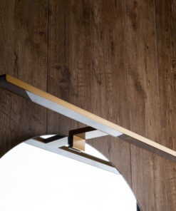 GloboStar® NINA 60423 Μοντέρνο Φωτιστικό Τοίχου – Απλίκα Καθρέπτη Μπάνιου – Πίνακα LED 12W 1400lm 120° AC 220-240V IP44 Μ60 x Π10.5 x Υ4cm – Φυσικό Λευκό 4500K – Χάλκινο – 3 Χρόνια Εγγύηση