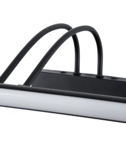 GloboStar® LAURA 60424 Μοντέρνο Φωτιστικό Τοίχου – Απλίκα Καθρέπτη Μπάνιου – Πίνακα LED 12W 1400lm 120° AC 220-240V IP44 Μ60 x Π27 x Υ13cm – Φυσικό Λευκό 4500K – Μαύρο – 3 Years Warranty