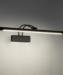 GloboStar® LAURA 60424 Μοντέρνο Φωτιστικό Τοίχου – Απλίκα Καθρέπτη Μπάνιου – Πίνακα LED 12W 1400lm 120° AC 220-240V IP44 Μ60 x Π27 x Υ13cm – Φυσικό Λευκό 4500K – Μαύρο – 3 Years Warranty