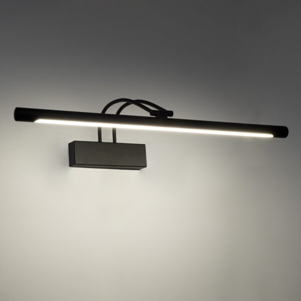 GloboStar® LAURA 60424 Μοντέρνο Φωτιστικό Τοίχου – Απλίκα Καθρέπτη Μπάνιου – Πίνακα LED 12W 1400lm 120° AC 220-240V IP44 Μ60 x Π27 x Υ13cm – Φυσικό Λευκό 4500K – Μαύρο – 3 Years Warranty