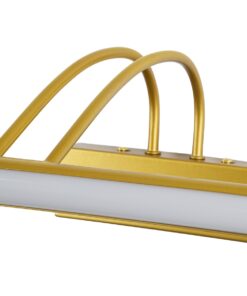 GloboStar® LAURA 60425 Μοντέρνο Φωτιστικό Τοίχου – Απλίκα Καθρέπτη Μπάνιου – Πίνακα LED 12W 1400lm 120° AC 220-240V IP44 Μ60 x Π27 x Υ13cm – Φυσικό Λευκό 4500K – Χρυσό – 3 Years Warranty