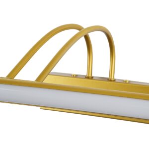 GloboStar® LAURA 60425 Μοντέρνο Φωτιστικό Τοίχου – Απλίκα Καθρέπτη Μπάνιου – Πίνακα LED 12W 1400lm 120° AC 220-240V IP44 Μ60 x Π27 x Υ13cm – Φυσικό Λευκό 4500K – Χρυσό – 3 Years Warranty