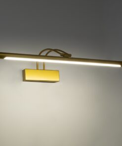 GloboStar® LAURA 60425 Μοντέρνο Φωτιστικό Τοίχου – Απλίκα Καθρέπτη Μπάνιου – Πίνακα LED 12W 1400lm 120° AC 220-240V IP44 Μ60 x Π27 x Υ13cm – Φυσικό Λευκό 4500K – Χρυσό – 3 Years Warranty