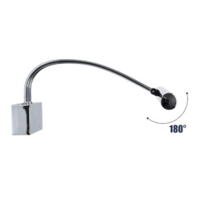 GloboStar® LAURA 60426 Μοντέρνο Φωτιστικό Τοίχου – Απλίκα Καθρέπτη Μπάνιου – Πίνακα LED 12W 1400lm 120° AC 220-240V IP44 Μ60 x Π27 x Υ13cm – Φυσικό Λευκό 4500K – Χρώμιο Νίκελ – 3 Years Warranty