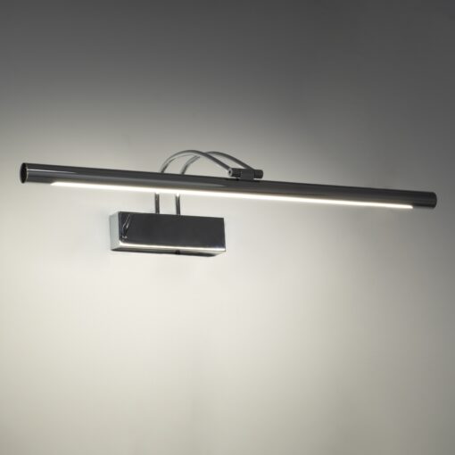 GloboStar® LAURA 60426 Μοντέρνο Φωτιστικό Τοίχου – Απλίκα Καθρέπτη Μπάνιου – Πίνακα LED 12W 1400lm 120° AC 220-240V IP44 Μ60 x Π27 x Υ13cm – Φυσικό Λευκό 4500K – Χρώμιο Νίκελ – 3 Years Warranty