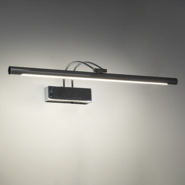 GloboStar® LAURA 60426 Μοντέρνο Φωτιστικό Τοίχου – Απλίκα Καθρέπτη Μπάνιου – Πίνακα LED 12W 1400lm 120° AC 220-240V IP44 Μ60 x Π27 x Υ13cm – Φυσικό Λευκό 4500K – Χρώμιο Νίκελ – 3 Years Warranty