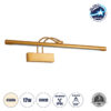 GloboStar® LAURA 60427 Μοντέρνο Φωτιστικό Τοίχου – Απλίκα Καθρέπτη Μπάνιου – Πίνακα LED 12W 1400lm 120° AC 220-240V IP44 Μ60 x Π27 x Υ13cm – Φυσικό Λευκό 4500K – Χάλκινο – 3 Years Warranty