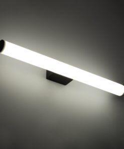 GloboStar® MABEL 60428 Μοντέρνο Φωτιστικό Τοίχου – Απλίκα Καθρέπτη Μπάνιου – Πίνακα LED 12W 1400lm 270° AC 220-240V IP44 Μ60 x Π10 x Υ5cm – Φυσικό Λευκό 4500K – Μαύρο – 3 Years Warranty