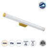 GloboStar® MABEL 60429 Μοντέρνο Φωτιστικό Τοίχου – Απλίκα Καθρέπτη Μπάνιου – Πίνακα LED 12W 1400lm 270° AC 220-240V IP44 Μ60 x Π10 x Υ5cm – Φυσικό Λευκό 4500K – Χρυσό – 3 Years Warranty