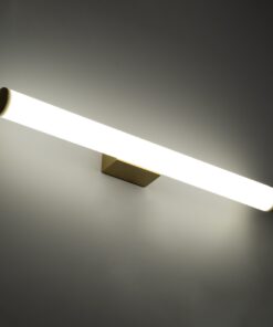 GloboStar® MABEL 60429 Μοντέρνο Φωτιστικό Τοίχου – Απλίκα Καθρέπτη Μπάνιου – Πίνακα LED 12W 1400lm 270° AC 220-240V IP44 Μ60 x Π10 x Υ5cm – Φυσικό Λευκό 4500K – Χρυσό – 3 Years Warranty