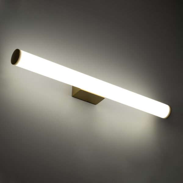 GloboStar® MABEL 60429 Μοντέρνο Φωτιστικό Τοίχου – Απλίκα Καθρέπτη Μπάνιου – Πίνακα LED 12W 1400lm 270° AC 220-240V IP44 Μ60 x Π10 x Υ5cm – Φυσικό Λευκό 4500K – Χρυσό – 3 Years Warranty