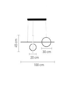 InLight Κρεμαστό Φωτιστικό LED 55W CCT σε Mαύρo D:100cm (6043)