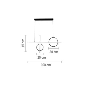 InLight Κρεμαστό Φωτιστικό LED 55W CCT σε Mαύρo D:100cm (6043)