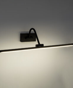 GloboStar® MIRA 60432 Μοντέρνο Φωτιστικό Τοίχου – Απλίκα Καθρέπτη Μπάνιου – Πίνακα LED 12W 1400lm 120° AC 220-240V IP44 Μ60 x Π20 x Υ13cm – Φυσικό Λευκό 4500K – Μαύρο – 3 Χρόνια Εγγύηση