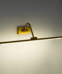 GloboStar® MIRA 60433 Μοντέρνο Φωτιστικό Τοίχου – Απλίκα Καθρέπτη Μπάνιου – Πίνακα LED 12W 1400lm 120° AC 220-240V IP44 Μ60 x Π20 x Υ13cm – Φυσικό Λευκό 4500K – Χρυσό – 3 Years Warranty