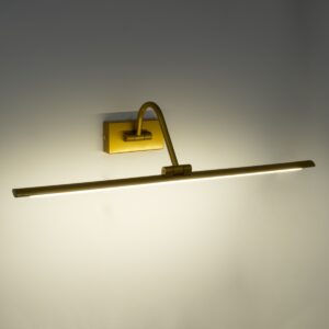 GloboStar® MIRA 60433 Μοντέρνο Φωτιστικό Τοίχου – Απλίκα Καθρέπτη Μπάνιου – Πίνακα LED 12W 1400lm 120° AC 220-240V IP44 Μ60 x Π20 x Υ13cm – Φυσικό Λευκό 4500K – Χρυσό – 3 Years Warranty