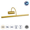 GloboStar® TROIS 60437 Μοντέρνο Φωτιστικό Τοίχου – Απλίκα Καθρέπτη Μπάνιου – Πίνακα LED 12W 1400lm 120° AC 220-240V IP44 Μ60 x Π24 x Υ18cm – Φυσικό Λευκό 4500K – Χρυσό – 3 Years Warranty