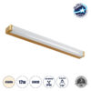 GloboStar® RENATA 60443 Μοντέρνο Φωτιστικό Τοίχου – Απλίκα Καθρέπτη Μπάνιου – Πίνακα LED 12W 1400lm 210° AC 220-240V IP44 Μ60 x Π4 x Υ5.5cm – Φυσικό Λευκό 4500K – Χάλκινο – 3 Years Warranty