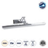 GloboStar® MARA 60447 Μοντέρνο Φωτιστικό Τοίχου – Απλίκα Καθρέπτη Μπάνιου – Πίνακα LED 12W 1400lm 120° AC 220-240V IP44 Μ60 x Π15 x Υ13cm – Φυσικό Λευκό 4500K – Χρώμιο Νίκελ – 3 Years Warranty