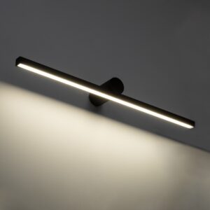 GloboStar® ROSA 60450 Μοντέρνο Φωτιστικό Τοίχου – Απλίκα Καθρέπτη Μπάνιου – Πίνακα LED 12W 1400lm 120° AC 220-240V IP44 Μ60 x Π15 x Υ7cm – Φυσικό Λευκό 4500K – Μαύρο – 3 Years Warranty